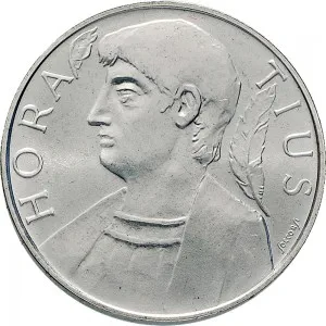 Repubblica Italiana Lire 1946 2001 Repubblica Italiana Emissioni in argento confezionate 500 lire 1993 Anno oraziano 32 mm 14,945 15,055 g Ag dritto