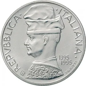 Repubblica Italiana Lire 1946 2001 Repubblica Italiana Emissioni in argento confezionate 5.000 lire 1995 Pisanello 32 mm 17,91 18,09 g Ag dritto
