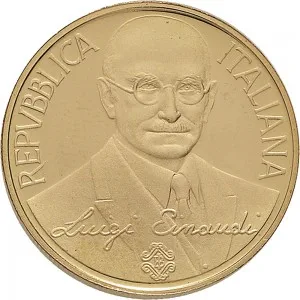 Repubblica Italiana Lire 1946 2001 Repubblica Italiana Emissioni in oro confezionate 100.000 lire 1993 Banca d'Italia 25 mm 14,925 15,075 g Au dritto