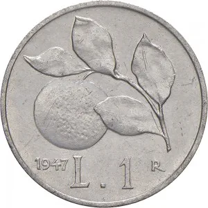 Repubblica Italiana Lire 1946 2001 Repubblica Italiana Monetazione del primo periodo fino al 1950 1 lira