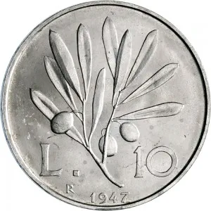 Repubblica Italiana Lire 1946 2001 Repubblica Italiana Monetazione del primo periodo fino al 1950 10 lire