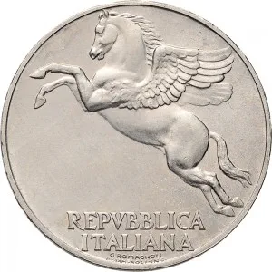 Repubblica Italiana Lire 1946 2001 Repubblica Italiana Monetazione del primo periodo fino al 1950 10 lire 1946 1950 Ramo di ulivo 29 mm 2,94 3,06 g It dritto