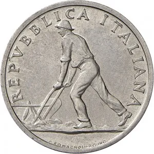 Repubblica Italiana Lire 1946 2001 Repubblica Italiana Monetazione del primo periodo fino al 1950 2 lire 1946 1950 Spiga 24,1 mm 1,715 1,785 g It dritto