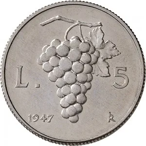 Repubblica Italiana Lire 1946 2001 Repubblica Italiana Monetazione del primo periodo fino al 1950 5 lire