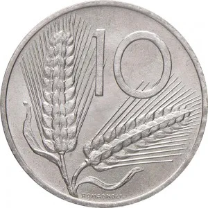 Repubblica Italiana Lire 1946 2001 Repubblica Italiana Monetazione del secondo periodo dal 1951 10 lire 1951 2001 Spighe 23,3 mm 1,568 1,832 g It rovescio