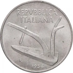 Repubblica Italiana Lire 1946 2001 Repubblica Italiana Monetazione del secondo periodo dal 1951 10 lire 1951 2001 Spighe 23,3 mm 1,568 1,832 g It dritto