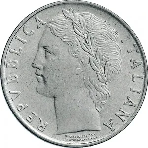 Repubblica Italiana Lire 1946 2001 Repubblica Italiana Monetazione del secondo periodo dal 1951 100 lire 1955 1989 Minerva 1 tipo 27,8 mm 7,8 8,2 g Ac dritto