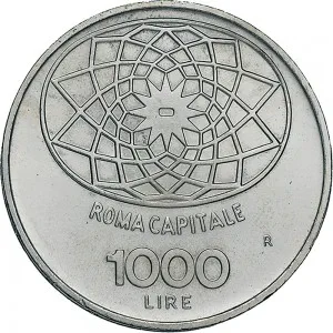 Repubblica Italiana Lire 1946 2001 Repubblica Italiana Monetazione del secondo periodo dal 1951 1.000 lire 1970 Pavimentazione 31,4 mm 14,5562 14,6438 g Ag rovescio