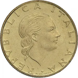 Repubblica Italiana Lire 1946 2001 Repubblica Italiana Monetazione del secondo periodo dal 1951 200 lire 1993 Stemma Aeronautica militare italiana 24 mm 4,9 5,1 g Ba dritto