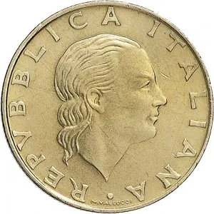 Repubblica Italiana Lire 1946 2001 Repubblica Italiana Monetazione del secondo periodo dal 1951 200 lire 1994 Fregio Arma dei carabinieri 24 mm 4,9 5,1 g Ba dritto