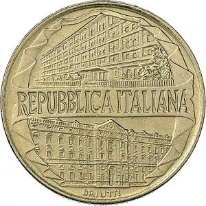 Repubblica Italiana Lire 1946 2001 Repubblica Italiana Monetazione del secondo periodo dal 1951 200 lire 1996 Stemma Guardia di Finanza 24 mm 4,9 5,1 g Ba dritto