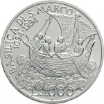 Repubblica Italiana Repubblica Italiana Lire 1946 2001Emissioni in argento confezionate 1.000 lire 1994 Anno Marciano in Venezia 31.4 mm 14,527 14,673 g Ag rovescio