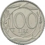 Repubblica Italiana Repubblica Italiana Lire 1946 2001Monetazione del secondo periodo dal 1951 100 lire 1993 2001 Italia turrita 3 tipo 22 mm 4,4 4,6 g CuNi rovescio