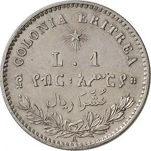 Umberto I di Savoia 1878 1900 Colonia Eritrea 2 10 di tallero da 1 lira