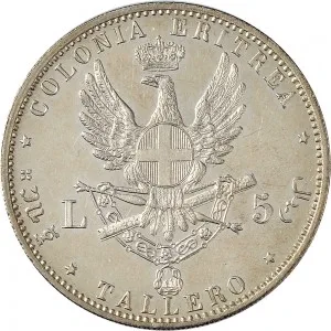 Umberto I di Savoia 1878 1900 Colonia Eritrea Tallero da 5 lire