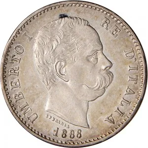 Umberto I di Savoia 1878 1900 Regno d'Italia 1 lira
