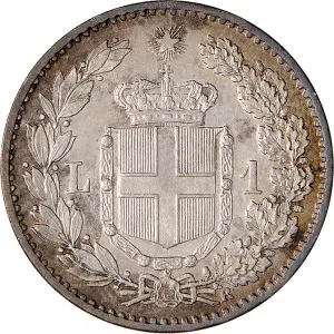 Umberto I di Savoia 1878 1900 Regno d'Italia 1 lira