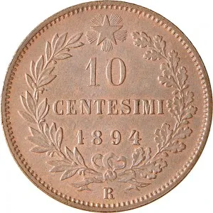 Umberto I di Savoia 1878 1900 Regno d'Italia 10 Centesimi