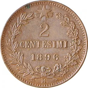 Umberto I di Savoia 1878 1900 Regno d'Italia 2 centesimi