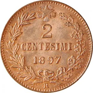Umberto I di Savoia 1878 1900 Regno d'Italia 2 centesimi