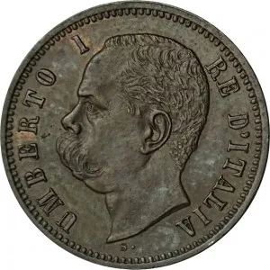 Umberto I di Savoia 1878 1900 Regno d'Italia 2 centesimi