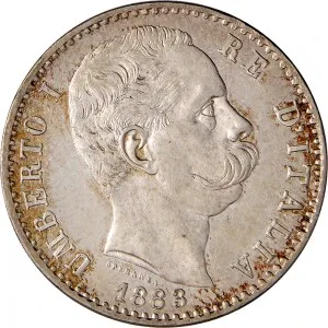 Umberto I di Savoia 1878 1900 Regno d'Italia 2 lire