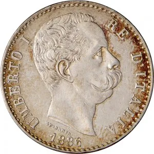 Umberto I di Savoia 1878 1900 Regno d'Italia 2 lire