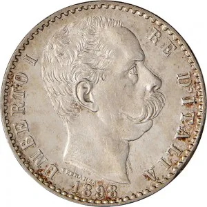 Umberto I di Savoia 1878 1900 Regno d'Italia 2 lire