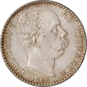 Umberto I di Savoia 1878 1900 Regno d'Italia 2 lire