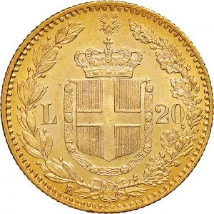 Umberto I di Savoia 1878 1900 Regno d'Italia 20 lire