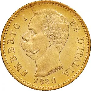 Umberto I di Savoia 1878 1900 Regno d'Italia 20 lire
