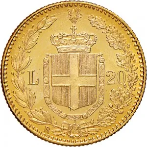 Umberto I di Savoia 1878 1900 Regno d'Italia 20 lire