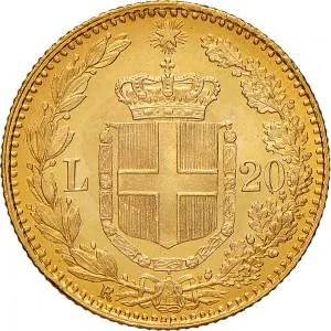 Umberto I di Savoia 1878 1900 Regno d'Italia 20 lire