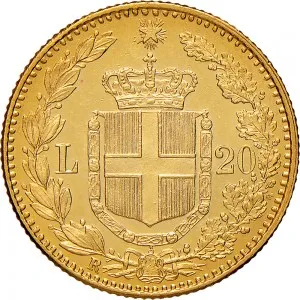 Umberto I di Savoia 1878 1900 Regno d'Italia 20 lire