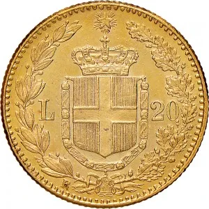 Umberto I di Savoia 1878 1900 Regno d'Italia 20 lire