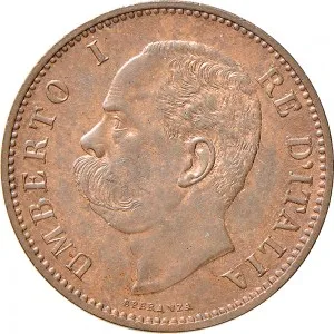 Umberto I di Savoia 1878 1900 Regno d'Italia 5 centesimi