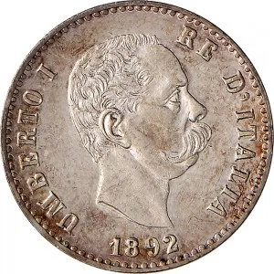 Umberto I di Savoia 1878 1900 Regno d'Italia 50 centesimi