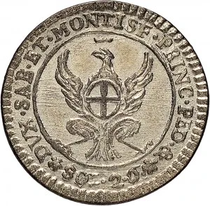 Vittorio Amedeo III di Savoia 1773 1796 Regno di Sardegna 2,6 soldi 1781 1785 Aquila spiegata 20 21 mm 1,62 3,09 g Mi rovescio