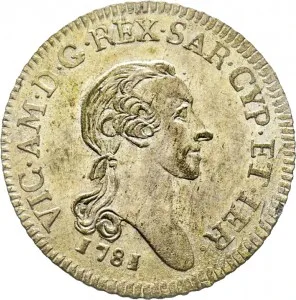 Vittorio Amedeo III di Savoia 1773 1796 Regno di Sardegna 7,6 soldi 1781 1795 Scudo ovale a cartoccio 26 27 mm 4,17 4,85 g Mi dritto