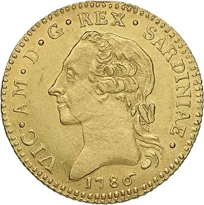 Vittorio Amedeo III di Savoia 1773 1796 Regno di Sardegna Doppia da 4 scudi 1786 1796 Aquila spiegata 2 tipo 25 26 mm 8,94 9,12 g Au dritto