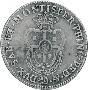 Vittorio Amedeo III di Savoia 1773 1796 Regno di Sardegna Monetazione per la Sardegna Quarto di scudo 1773 1792 Scudo a cartoccio 27 28 mm 5,66 5,87 g Ag rovescio