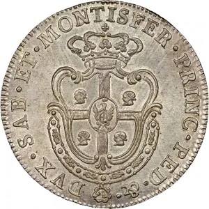 Vittorio Amedeo III di Savoia 1773 1796 Regno di Sardegna Monetazione per la Sardegna Scudo da 10 reali 1773 Scudo a cartoccio 38 39 mm 22,97 23,47 g Ag rovescio