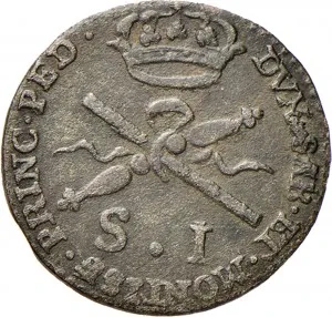Vittorio Amedeo III di Savoia 1773 1796 Regno di Sardegna Monetazione per la Sardegna Soldo da 12 denari 1773 1792 Scettro e bastone 19 20 mm 1,96 2,09 g Mi rovescio