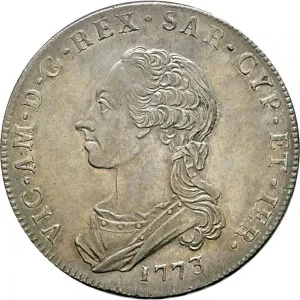 Vittorio Amedeo III di Savoia 1773 1796 Regno di Sardegna Scudo da 6 lire 1773 1776 Scudo rotondo 44 45 mm 34,93 35,32 g Ag dritto
