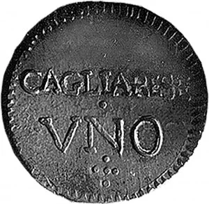 Vittorio Emanuele I di Savoia 1802 1821 Regno di Sardegna Monetazione per la Sardegna Cagliarese da 2 denari 1813 Valore 20 mm 2,05 g Cu rovescio