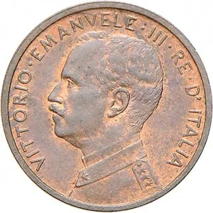 Vittorio Emanuele III di Savoia 1900 1936 Re Regno d'Italia 1 centesimo 1908 1918 Italia marinara 15 mm 0,985 1,015 g dritto