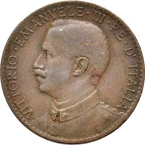 Vittorio Emanuele III di Savoia 1900 1936 Re Somalia Italiana Periodo anteriore alla riforma monetaria del 1925 1 besa 1909 1921 Valore 20 mm 2,471 2,504 g dritto