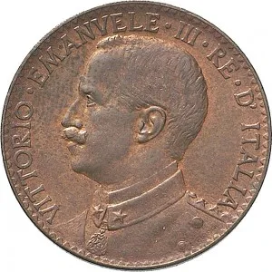 Vittorio Emanuele III di Savoia 1900 1936 Re Somalia Italiana Periodo anteriore alla riforma monetaria del 1925 2 bese 1909 1924 Valore 25 mm 4,945 5,005 g dritto