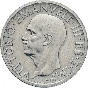 Vittorio Emanuele III di Savoia 1936 1943 Re e Imperatore Regno d'Italia 1 lira
