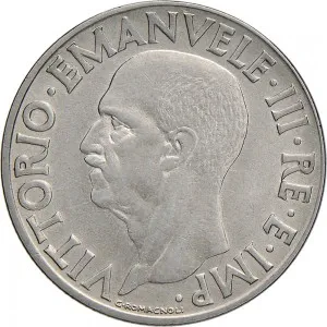 Vittorio Emanuele III di Savoia 1936 1943 Re e Imperatore Regno d'Italia 1 lira